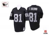 Oakland Raiders Tim Brown Youth Home Jersey - Throwback Black Mitchell and Ness NFL #81 Authentic