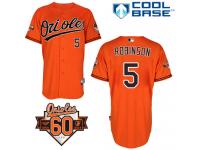 Orange Brooks Robinson Men #5 Majestic MLB Baltimore Orioles Cool Base Alternate Jersey
