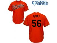 Orange Darren O'Day Men #56 Majestic MLB Baltimore Orioles Cool Base Alternate Jersey
