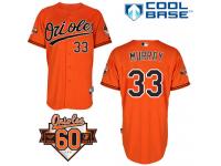 Orange Eddie Murray Men #33 Majestic MLB Baltimore Orioles Cool Base Alternate Jersey