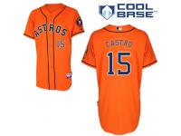 Orange Jason Castro Men #15 Majestic MLB Houston Astros Cool Base Alternate Jersey