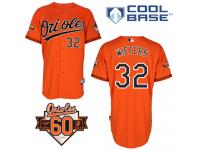 Orange Matt Wieters Men #32 Majestic MLB Baltimore Orioles Cool Base Alternate Jersey