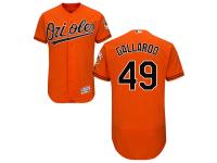 Orange Yovani Gallardo Men #49 Majestic MLB Baltimore Orioles Flexbase Collection Jersey