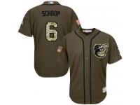 Orioles #6 Jonathan Schoop Green Salute to Service Stitched Baseball Jersey