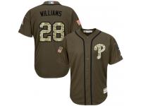 Phillies #28 Mitch Williams Green Salute to Service Stitched Baseball Jersey