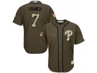 Phillies #7 Maikel Franco Green Salute to Service Stitched Baseball Jersey