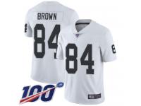 Raiders #84 Antonio Brown White Men's Stitched Football 100th Season Vapor Limited Jersey