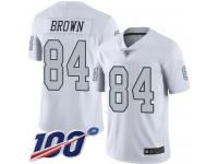 Raiders #84 Antonio Brown White Men's Stitched Football Limited Rush 100th Season Jersey