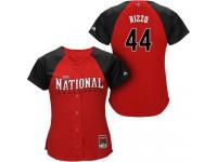 Red Anthony Rizzo Women #44 Majestic MLB Chicago Cubs 2015 All-Star National League BP Jersey