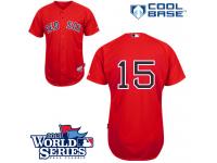 Red Dustin Pedroia Men #15 Majestic MLB Boston Red Sox 2013 World Series Cool Base Alternate Jersey