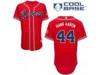 Red Hank Aaron Men #44 Majestic MLB Atlanta Braves Cool Base Alternate Jersey