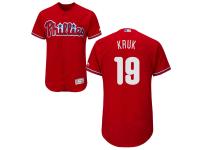 Red John Kruk Men #19 Majestic MLB Philadelphia Phillies Flexbase Collection Jersey