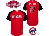 Red Kris Bryant Men #17 Majestic MLB Chicago Cubs National League 2015 All-Star BP Jersey