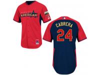 Red-Navy Miguel Cabrera Men #24 Majestic MLB Detroit Tigers American League 2014 All-Star BP Jersey