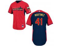 Red-Navy Victor Martinez Men #41 Majestic MLB Detroit Tigers American League 2014 All-Star BP Jersey