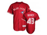 Red R.A. Dickey Men #43 Majestic MLB Toronto Blue Jays Canada Day Jersey