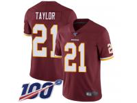 Redskins #21 Sean Taylor Burgundy Red Team Color Men's Stitched Football 100th Season Vapor Limited Jersey