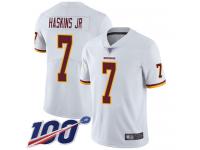 Redskins #7 Dwayne Haskins Jr White Men's Stitched Football 100th Season Vapor Limited Jersey