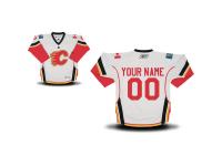 Reebok Calgary Flames Youth Replica Away Custom Jersey - White