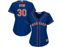 Royal Blue Authentic Nolan Ryan Women's Jersey #30 Cool Base MLB New York Mets Majestic Alternate Road