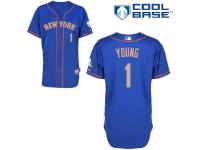 Royal Blue Chris Young Men #1 Majestic MLB New York Mets Cool Base Alternate Road Jersey