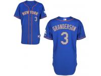 Royal Blue Curtis Granderson Men #3 Majestic MLB New York Mets Cool Base Alternate Road Jersey