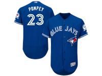Royal Blue Dalton Pompey Men #23 Majestic MLB Toronto Blue Jays Flexbase Collection Jersey