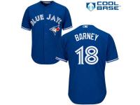 Royal Blue Darwin Barney Men #18 Majestic MLB Toronto Blue Jays Cool Base Alternate Jersey