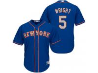 Royal Blue David Wright Women #5 Majestic MLB New York Mets Cool Base Alternate Road Jersey