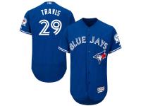 Royal Blue Devon Travis Men #29 Majestic MLB Toronto Blue Jays Flexbase Collection Jersey