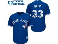 Royal Blue J.A. Happ Men #33 Majestic MLB Toronto Blue Jays Cool Base Alternate Jersey