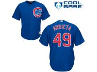 Royal Blue Jake Arrieta Women #49 Majestic MLB Chicago Cubs Cool Base Alternate Jersey