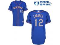 Royal Blue Juan Lagares Men #12 Majestic MLB New York Mets Cool Base Alternate Road Jersey