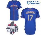 Royal Blue Keith Hernandez Men #17 Majestic MLB New York Mets 2015 World Series Cool Base Alternate Road Jersey