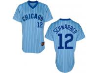 Royal Blue Kyle Schwarber Men #12 Majestic MLB Chicago Cubs Cooperstown Jersey