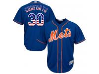 Royal Blue Michael Conforto Men #30 Majestic MLB New York Mets USA Flag Fashion Jersey