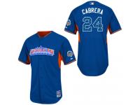 Royal Blue Miguel Cabrera Men #24 Majestic MLB Detroit Tigers American League 2013 All-Star BP Jersey