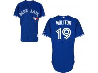Royal Blue Paul Molitor Men #19 Majestic MLB Toronto Blue Jays Alternate Jersey