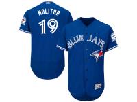 Royal Blue Paul Molitor Men #19 Majestic MLB Toronto Blue Jays Flexbase Collection Jersey