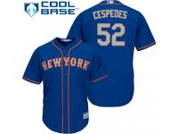Royal Blue Yoenis Cespedes Men #52 Majestic MLB New York Mets Cool Base Alternate Road Jersey