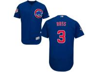Royal David Ross Men #3 Majestic MLB Chicago Cubs Flexbase Collection Jersey