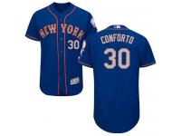 Royal-Gray Michael Conforto Men #30 Majestic MLB New York Mets Flexbase Collection Jersey
