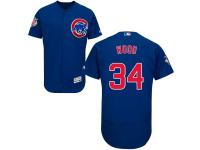 Royal Kerry Wood Men #34 Majestic MLB Chicago Cubs Flexbase Collection Jersey