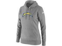 San Diego Charger Women Nike Club Rewind Pullover Hoodie Light Grey