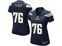 San Diego Chargers D.J.Fluker Women's Home Jersey - Navy Blue Nike NFL #76 Game