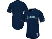 Seattle Mariners Majestic Authentic Collection On-Field Cool Base Batting Practice Jersey - Navy Silver