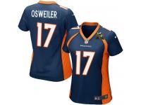 Super Bowl 50 Denver Broncos Brock Osweiler Women's Alternate Jersey - Navy Blue Nike NFL #17 Game