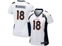 Super Bowl 50 Denver Broncos Peyton Manning Women's Road Jersey - White Nike NFL #18 Game