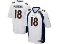 Super Bowl 50 Denver Broncos Peyton Manning Youth Road Jersey - White Nike NFL #18 Game