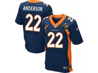 Super Bowl 50 Men Nike NFL Denver Broncos #22 C.J. Anderson Authentic Elite Navy Blue Jersey